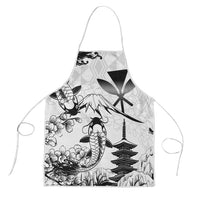 Japan And Hawaii Apron Sakura Koi Fish Hawaiian Lei Kanaka LT14 White - Polynesian Pride