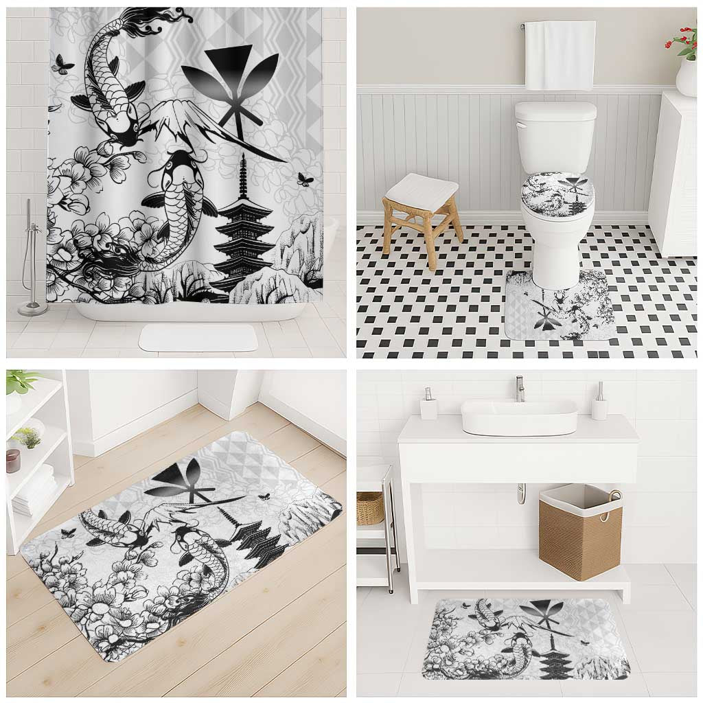 Japan And Hawaii Bathroom Set Sakura Koi Fish Hawaiian Lei Kanaka LT14 - Polynesian Pride