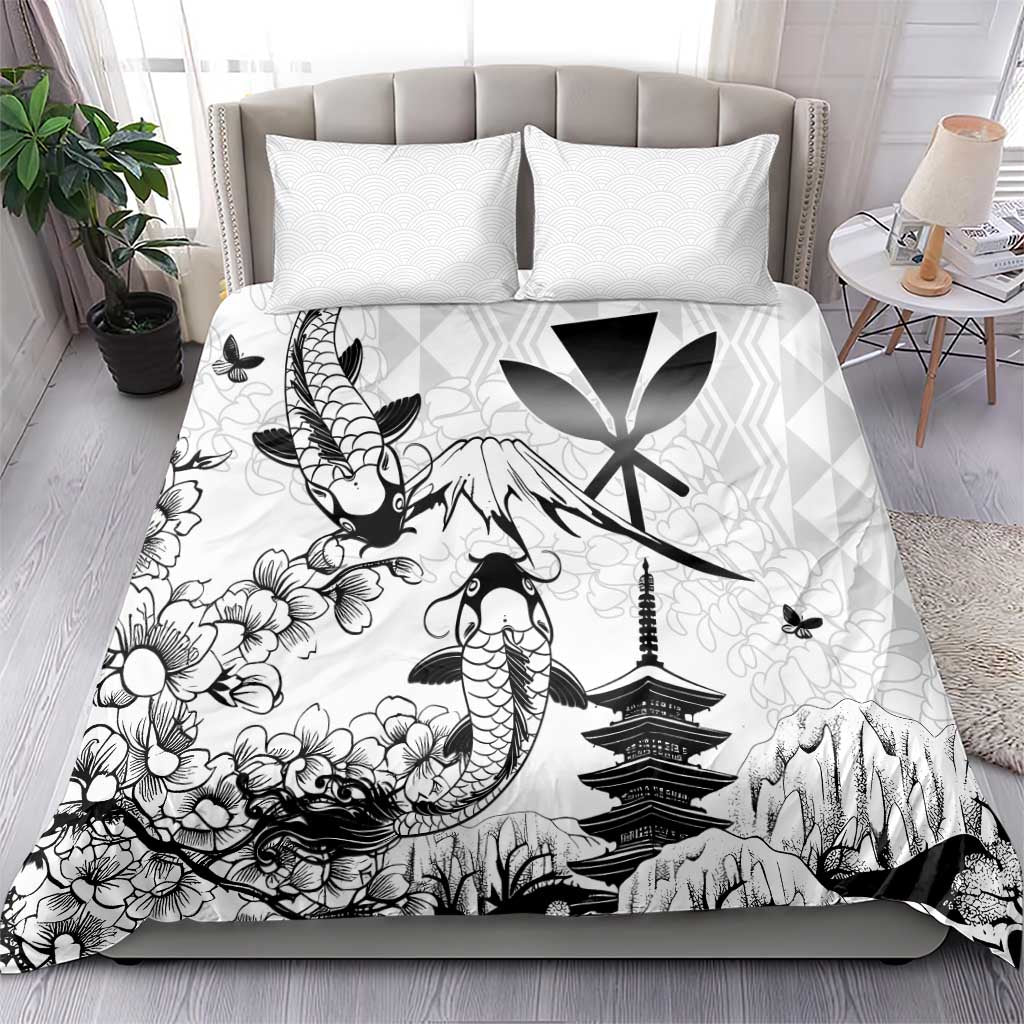 Japan And Hawaii Bedding Set Sakura Koi Fish Hawaiian Lei Kanaka LT14 - Polynesian Pride