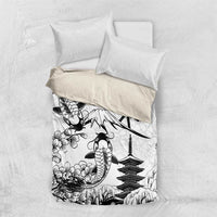 Japan And Hawaii Bedding Set Sakura Koi Fish Hawaiian Lei Kanaka LT14 US Twin 172cm x 218cm White - Polynesian Pride