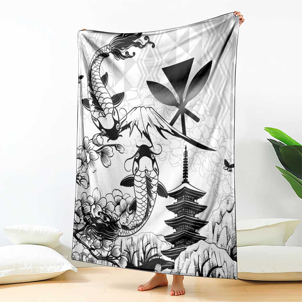 Japan And Hawaii Blanket Sakura Koi Fish Hawaiian Lei Kanaka LT14 - Polynesian Pride