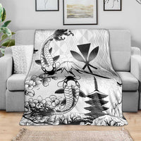 Japan And Hawaii Blanket Sakura Koi Fish Hawaiian Lei Kanaka LT14 - Polynesian Pride