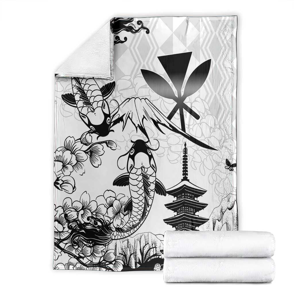 Japan And Hawaii Blanket Sakura Koi Fish Hawaiian Lei Kanaka LT14 - Polynesian Pride