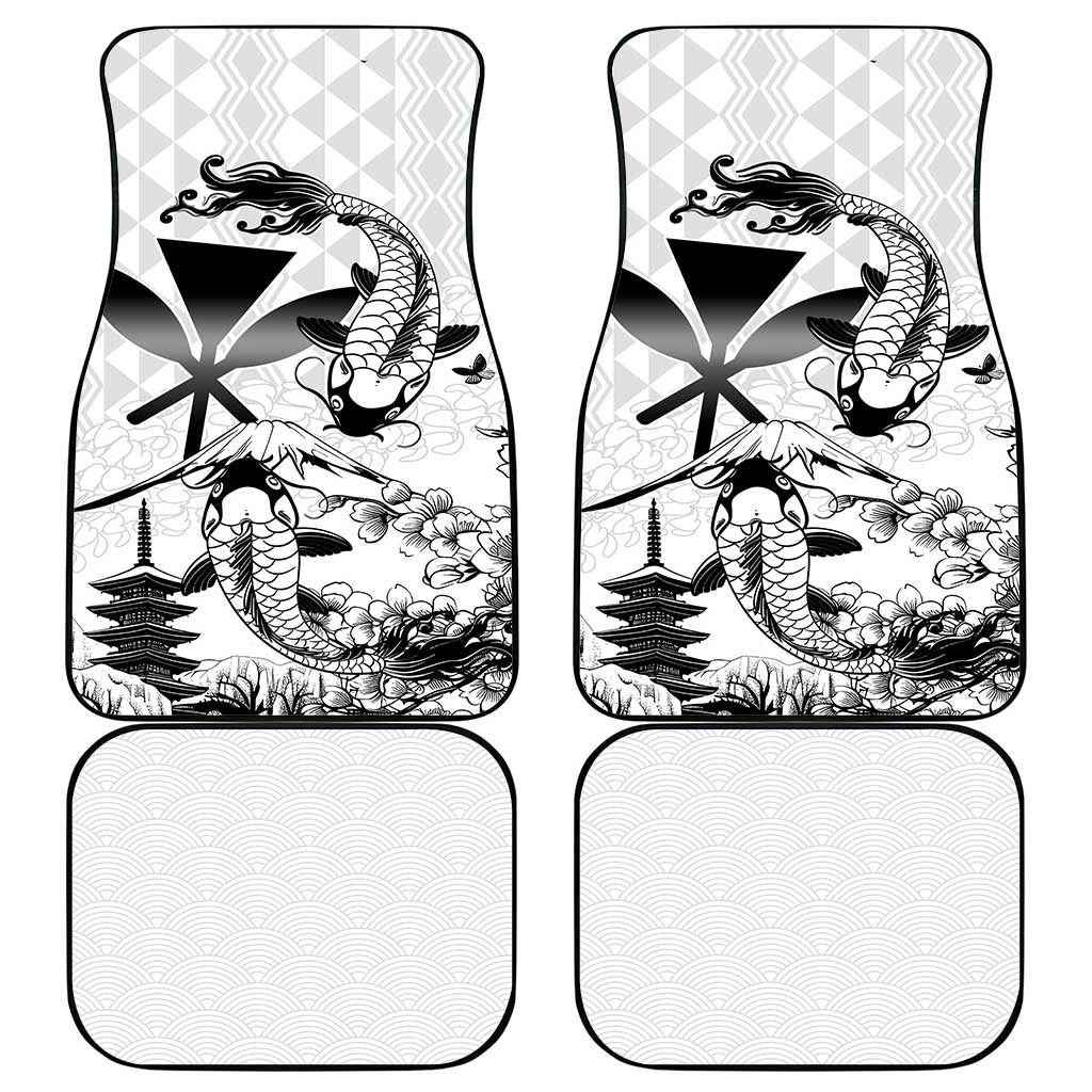 Japan And Hawaii Car Mats Sakura Koi Fish Hawaiian Lei Kanaka LT14 - Polynesian Pride