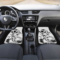 Japan And Hawaii Car Mats Sakura Koi Fish Hawaiian Lei Kanaka LT14 Set 2pcs - Front White - Polynesian Pride