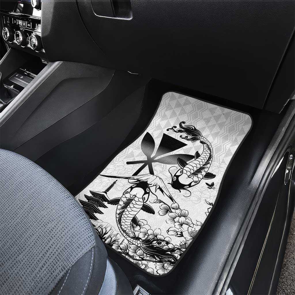Japan And Hawaii Car Mats Sakura Koi Fish Hawaiian Lei Kanaka LT14 - Polynesian Pride