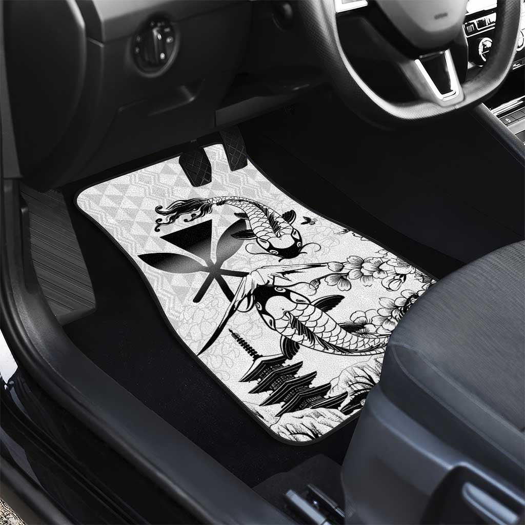 Japan And Hawaii Car Mats Sakura Koi Fish Hawaiian Lei Kanaka LT14 - Polynesian Pride