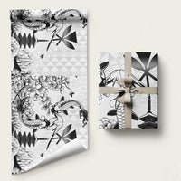 Japan And Hawaii Wrapping Paper Sakura Koi Fish Hawaiian Lei Kanaka LT14 58" × 23" White - Polynesian Pride