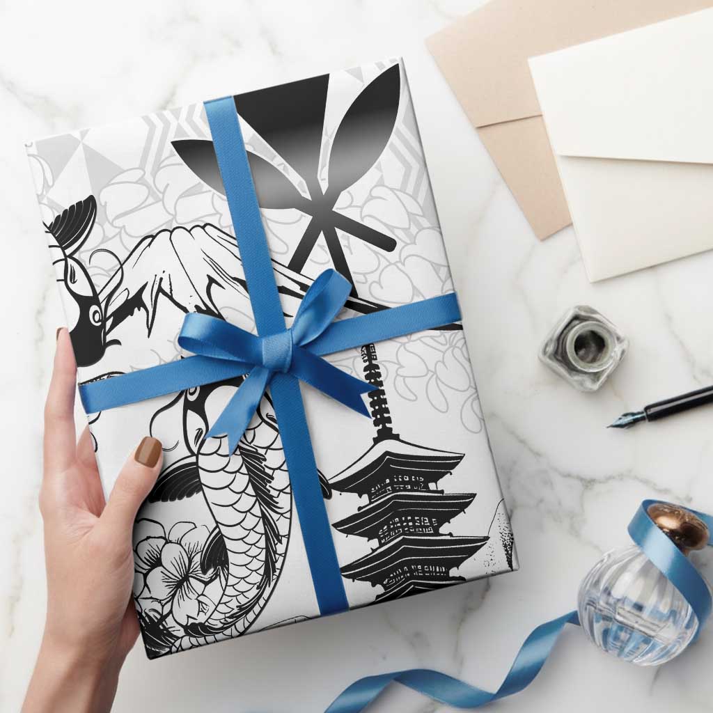 Japan And Hawaii Wrapping Paper Sakura Koi Fish Hawaiian Lei Kanaka LT14 - Polynesian Pride