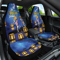 Japan Obon Festival Car Seat Cover Sakura Lanterns With Bon Dance LT14 One Size Blue - Polynesian Pride