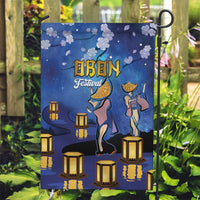 Japan Obon Festival Garden Flag Sakura Lanterns With Bon Dance LT14 Garden Flag Blue - Polynesian Pride