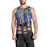 Japan Obon Festival Men Tank Top Sakura Lanterns With Bon Dance LT14 - Polynesian Pride