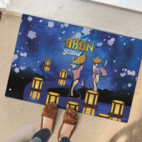 Japan Obon Festival Rubber Doormat Sakura Lanterns With Bon Dance LT14 - Polynesian Pride