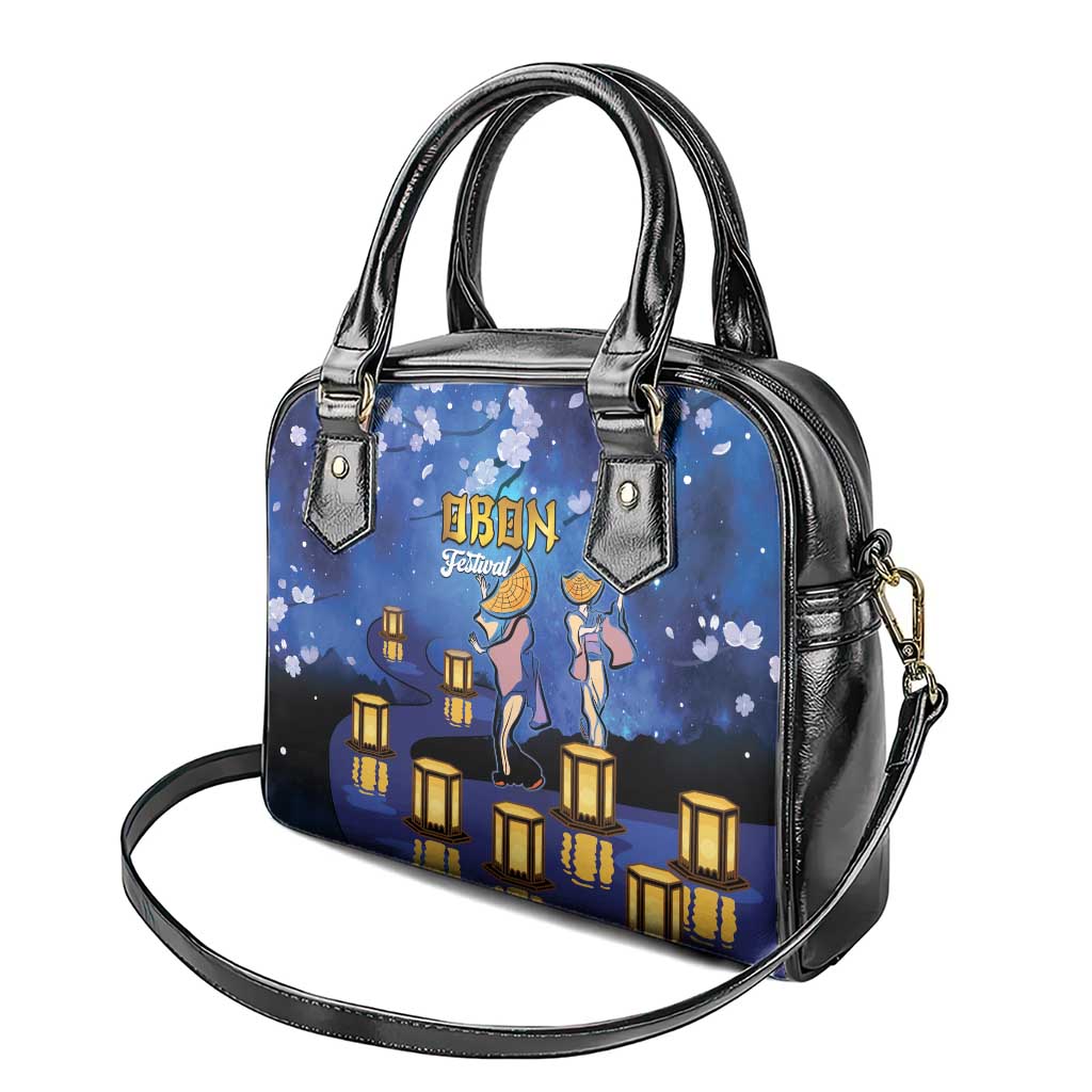 Japan Obon Festival Shoulder Handbag Sakura Lanterns With Bon Dance LT14 - Polynesian Pride