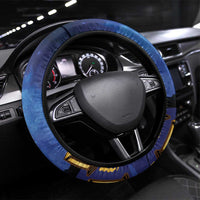 Japan Obon Festival Steering Wheel Cover Sakura Lanterns With Bon Dance LT14 Universal Fit Blue - Polynesian Pride