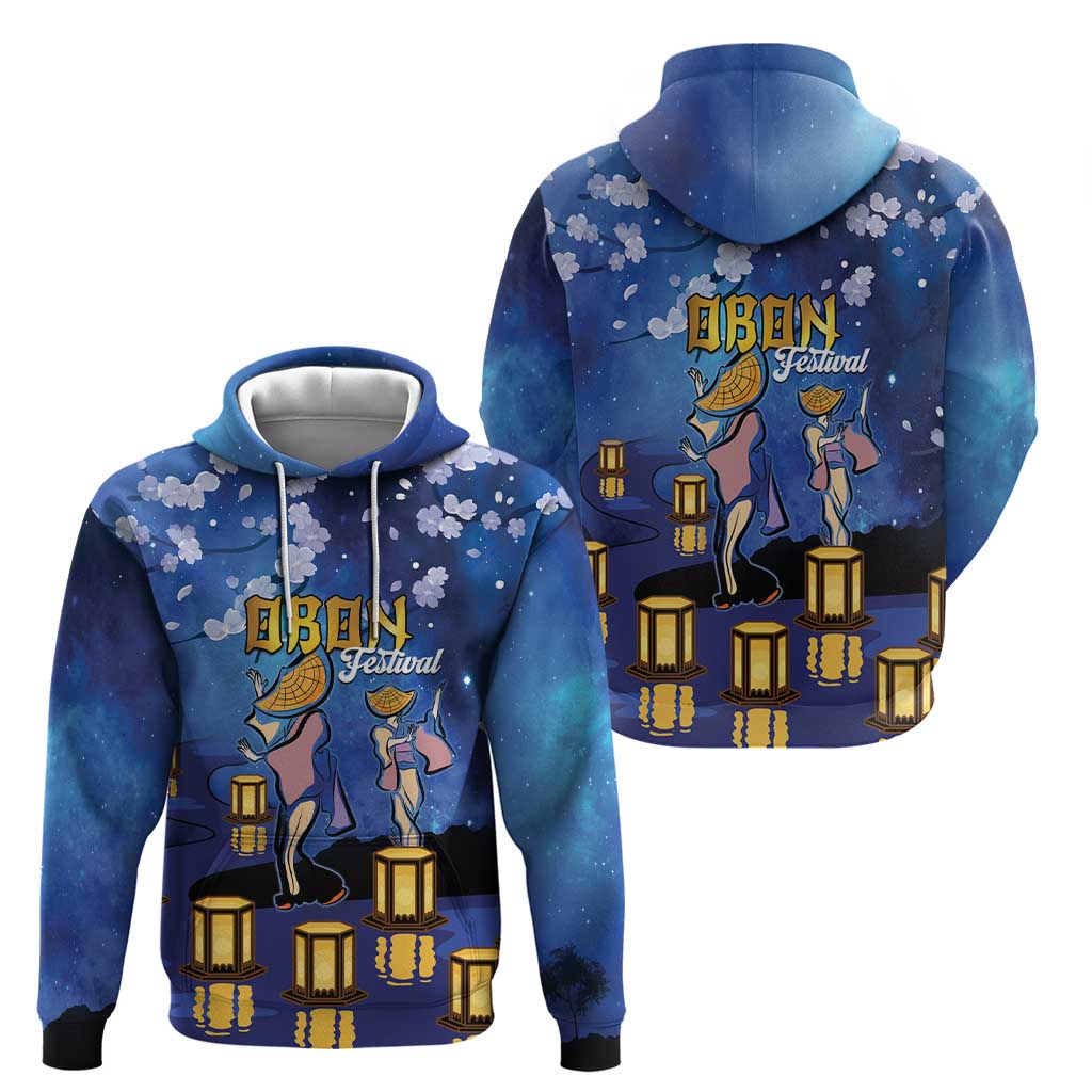 Japan Obon Festival Zip Hoodie Sakura Lanterns With Bon Dance LT14 - Polynesian Pride