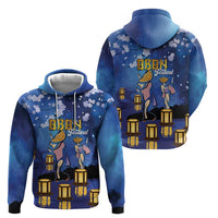 Japan Obon Festival Zip Hoodie Sakura Lanterns With Bon Dance LT14 - Polynesian Pride