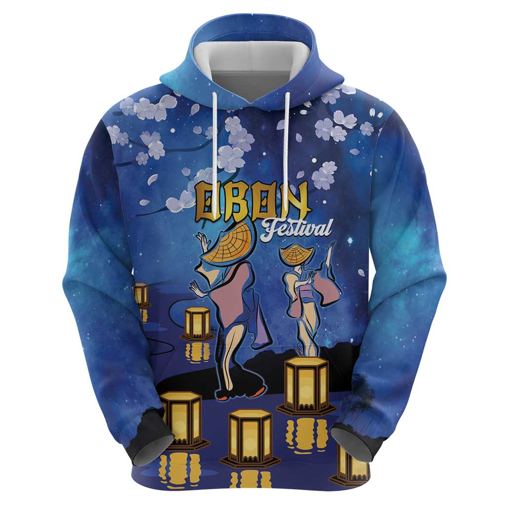 Japan Obon Festival Zip Hoodie Sakura Lanterns With Bon Dance LT14 - Polynesian Pride