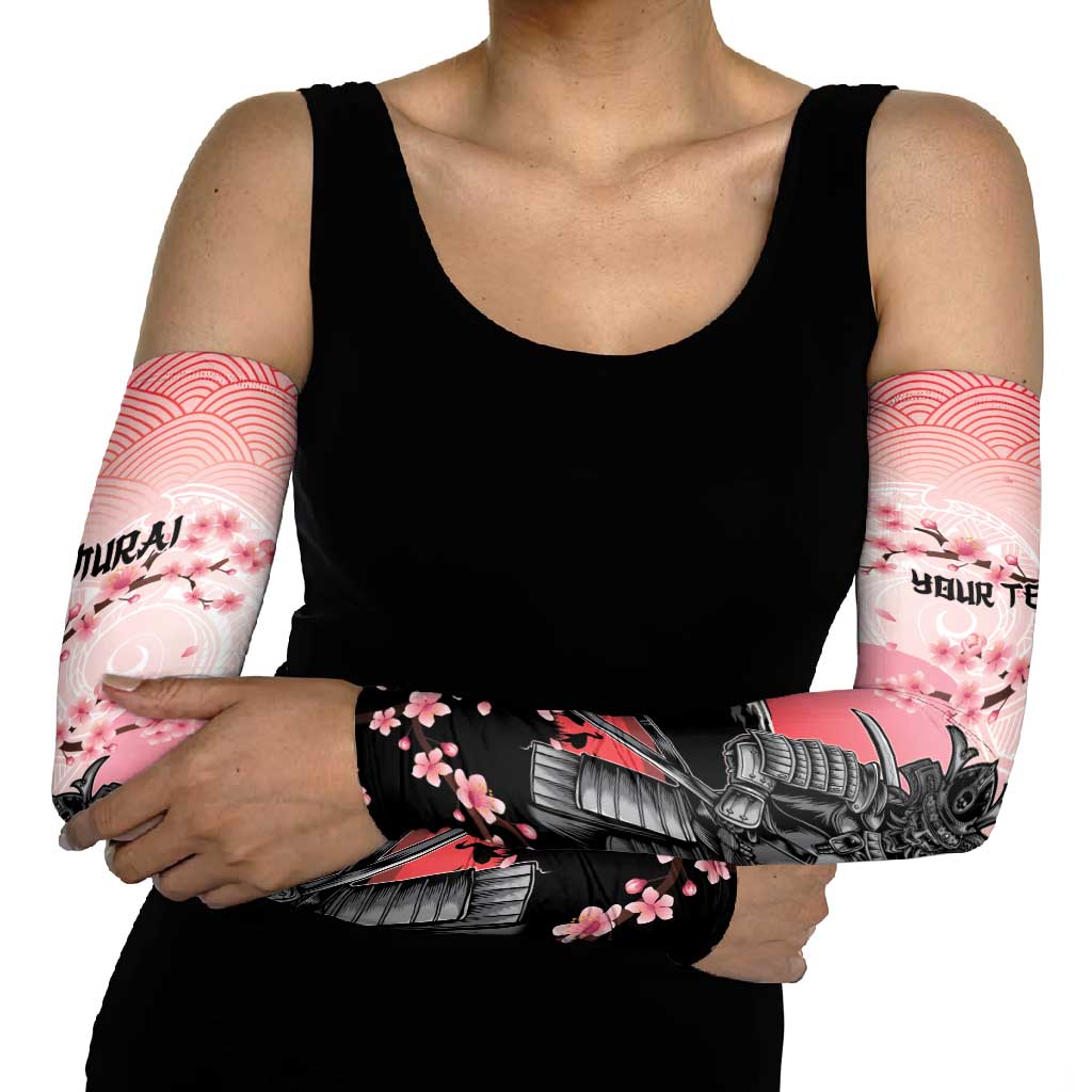 Personalised Japan Samurai Warrior Arm Sleeves Japanese Cherry Blossom Polynesian Pattern LT14 - Polynesian Pride