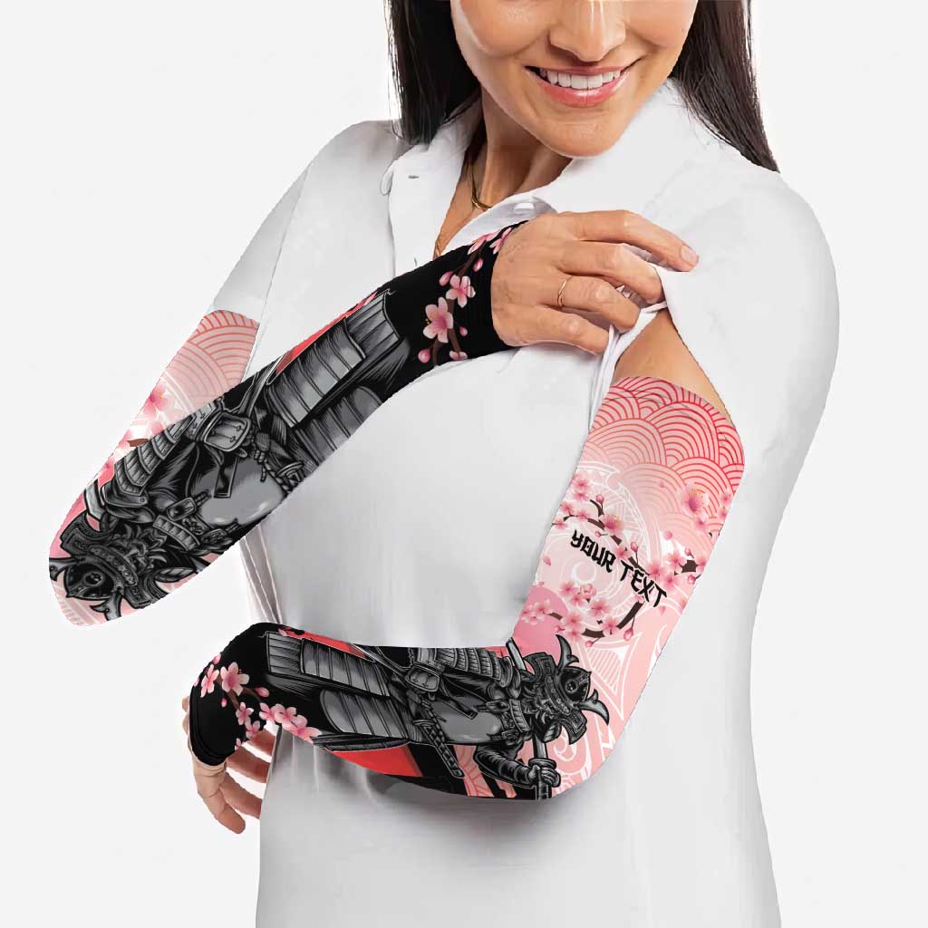 Personalised Japan Samurai Warrior Arm Sleeves Japanese Cherry Blossom Polynesian Pattern LT14 - Polynesian Pride