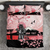 Personalised Japan Samurai Warrior Bedding Set Japanese Cherry Blossom Polynesian Pattern LT14 Pink - Polynesian Pride