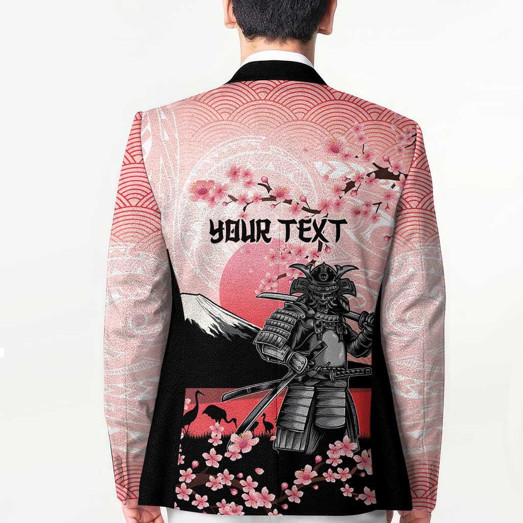 Personalised Japan Samurai Warrior Blazer Japanese Cherry Blossom Polynesian Pattern LT14 - Polynesian Pride