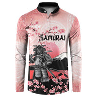 Personalised Japan Samurai Warrior Button Sweatshirt Japanese Cherry Blossom Polynesian Pattern LT14 Pink - Polynesian Pride