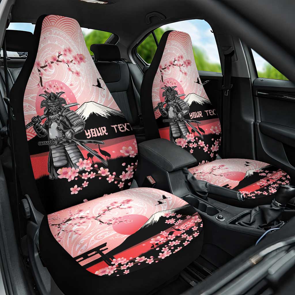 Personalised Japan Samurai Warrior Car Seat Cover Japanese Cherry Blossom Polynesian Pattern LT14 One Size Pink - Polynesian Pride