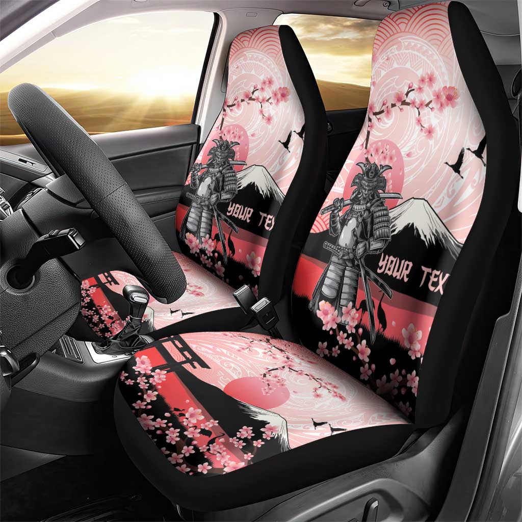 Personalised Japan Samurai Warrior Car Seat Cover Japanese Cherry Blossom Polynesian Pattern LT14 - Polynesian Pride