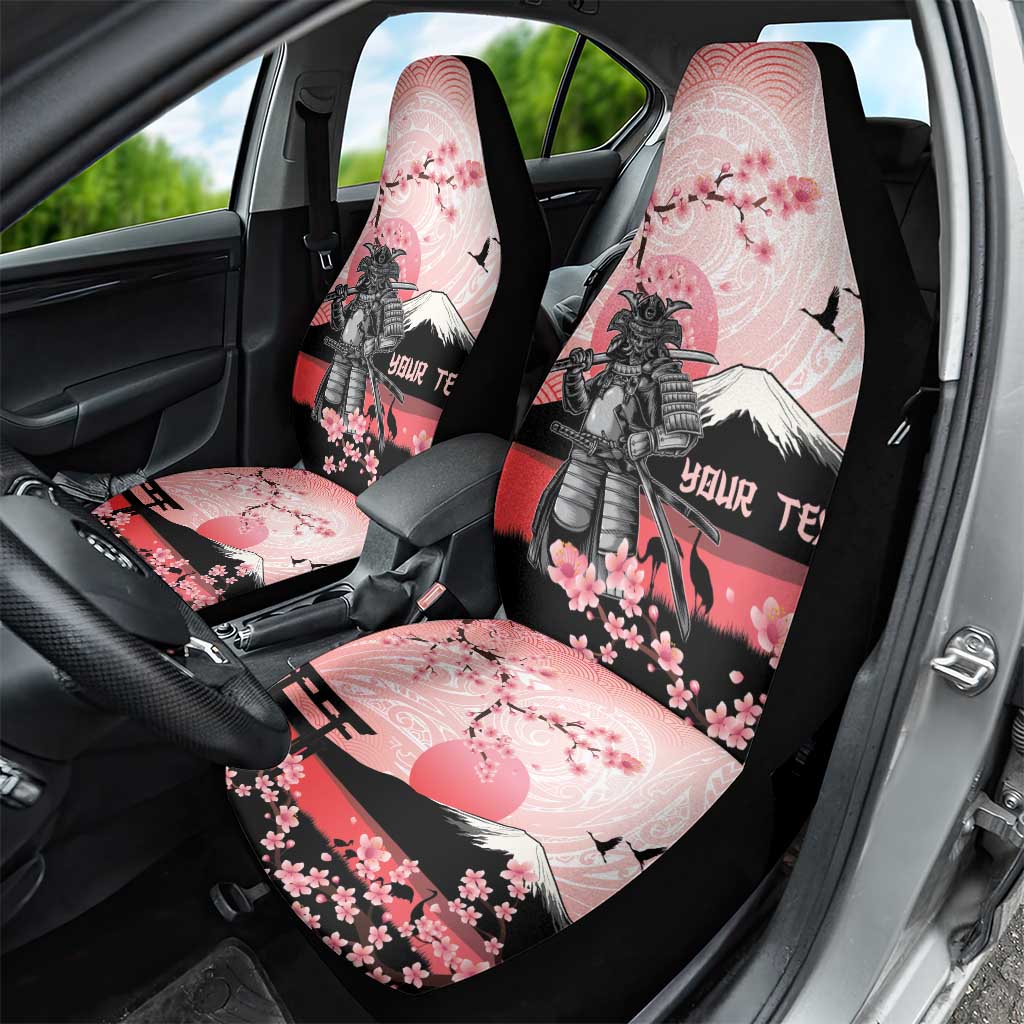 Personalised Japan Samurai Warrior Car Seat Cover Japanese Cherry Blossom Polynesian Pattern LT14 - Polynesian Pride