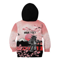 Personalised Japan Samurai Warrior Kid Hoodie Japanese Cherry Blossom Polynesian Pattern LT14 - Polynesian Pride