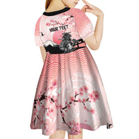 Personalised Japan Samurai Warrior Kid Short Sleeve Dress Japanese Cherry Blossom Polynesian Pattern LT14 - Polynesian Pride