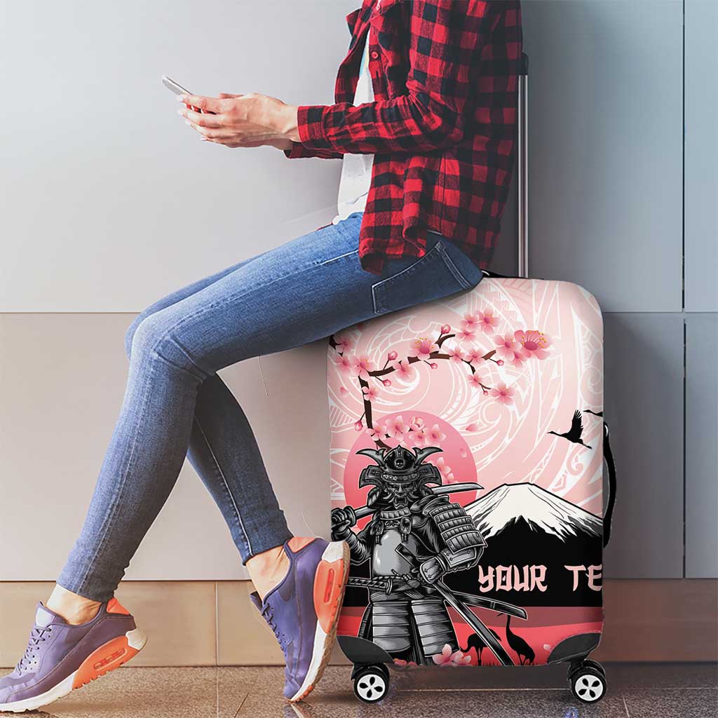 Personalised Japan Samurai Warrior Luggage Cover Japanese Cherry Blossom Polynesian Pattern LT14 - Polynesian Pride