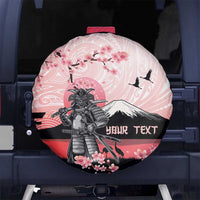 Personalised Japan Samurai Warrior Spare Tire Cover Japanese Cherry Blossom Polynesian Pattern LT14 No hole Pink - Polynesian Pride