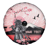 Personalised Japan Samurai Warrior Spare Tire Cover Japanese Cherry Blossom Polynesian Pattern LT14 - Polynesian Pride