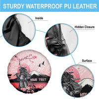 Personalised Japan Samurai Warrior Spare Tire Cover Japanese Cherry Blossom Polynesian Pattern LT14 - Polynesian Pride