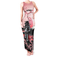 Personalised Japan Samurai Warrior Tank Maxi Dress Japanese Cherry Blossom Polynesian Pattern LT14 Women Pink - Polynesian Pride