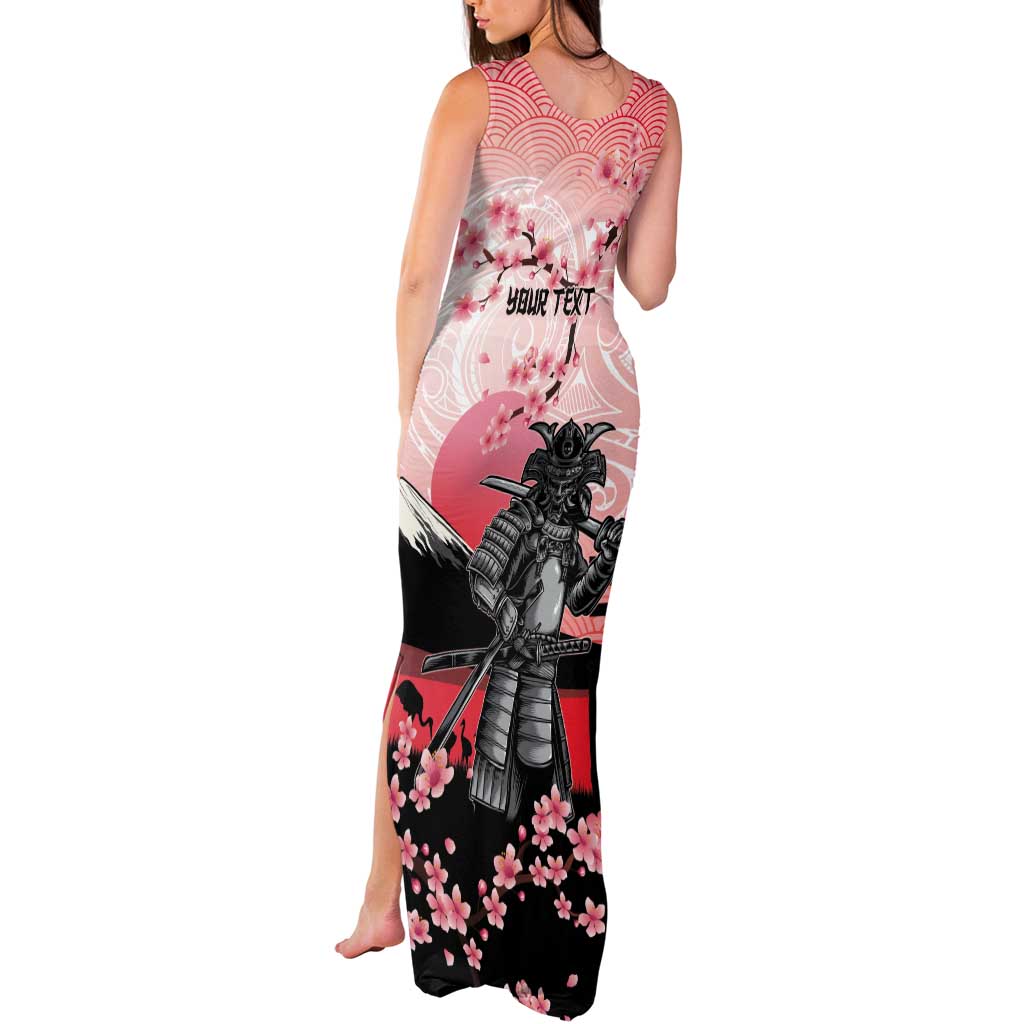 Personalised Japan Samurai Warrior Tank Maxi Dress Japanese Cherry Blossom Polynesian Pattern LT14 - Polynesian Pride