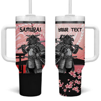 Personalised Japan Samurai Warrior Tumbler With Handle Japanese Cherry Blossom Polynesian Pattern LT14 One Size: 40 oz Pink - Polynesian Pride