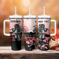 Personalised Japan Samurai Warrior Tumbler With Handle Japanese Cherry Blossom Polynesian Pattern LT14 - Polynesian Pride