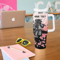 Personalised Japan Samurai Warrior Tumbler With Handle Japanese Cherry Blossom Polynesian Pattern LT14 - Polynesian Pride