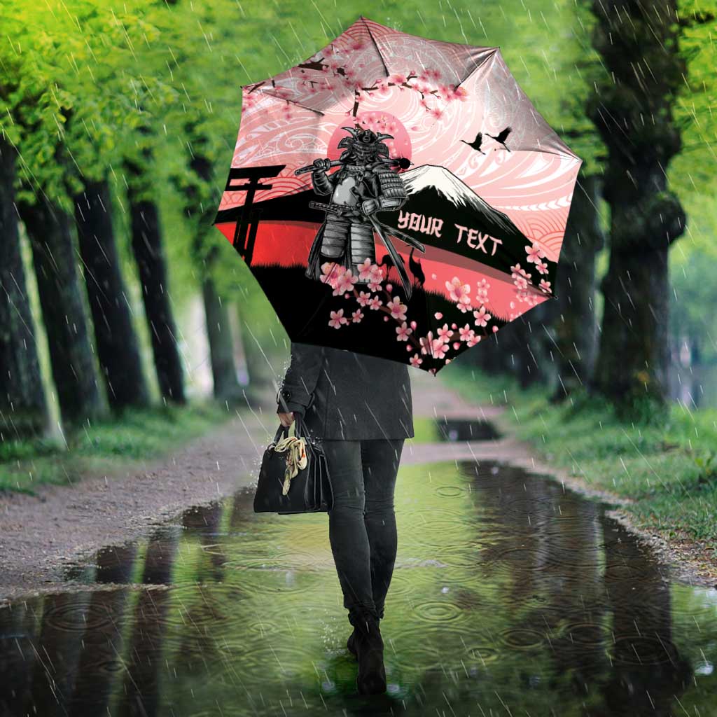 Personalised Japan Samurai Warrior Umbrella Japanese Cherry Blossom Polynesian Pattern LT14 - Polynesian Pride