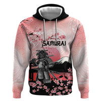 Personalised Japan Samurai Warrior Zip Hoodie Japanese Cherry Blossom Polynesian Pattern LT14 Pullover Hoodie Pink - Polynesian Pride