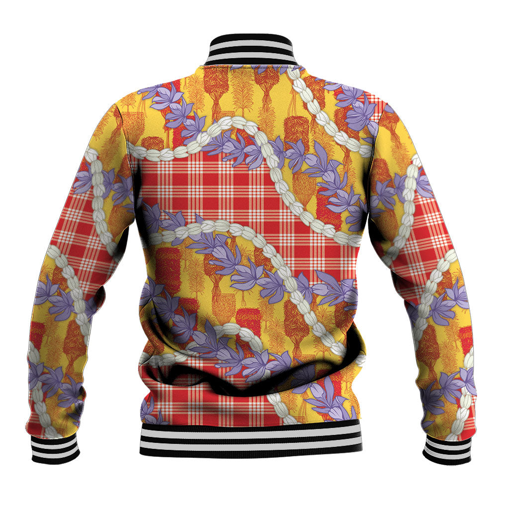 Hawaii Kahili Palaka Motifs Baseball Jacket Hawaiian Honohono Pikake Lei LT14 - Polynesian Pride