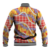 Hawaii Kahili Palaka Motifs Baseball Jacket Hawaiian Honohono Pikake Lei LT14 - Polynesian Pride