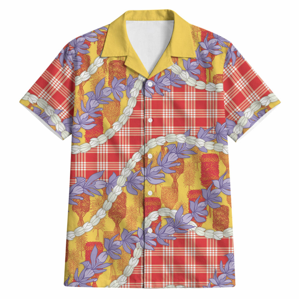 Hawaii Kahili Palaka Motifs Hawaiian Shirt Hawaiian Honohono Pikake Lei LT14 Red - Polynesian Pride