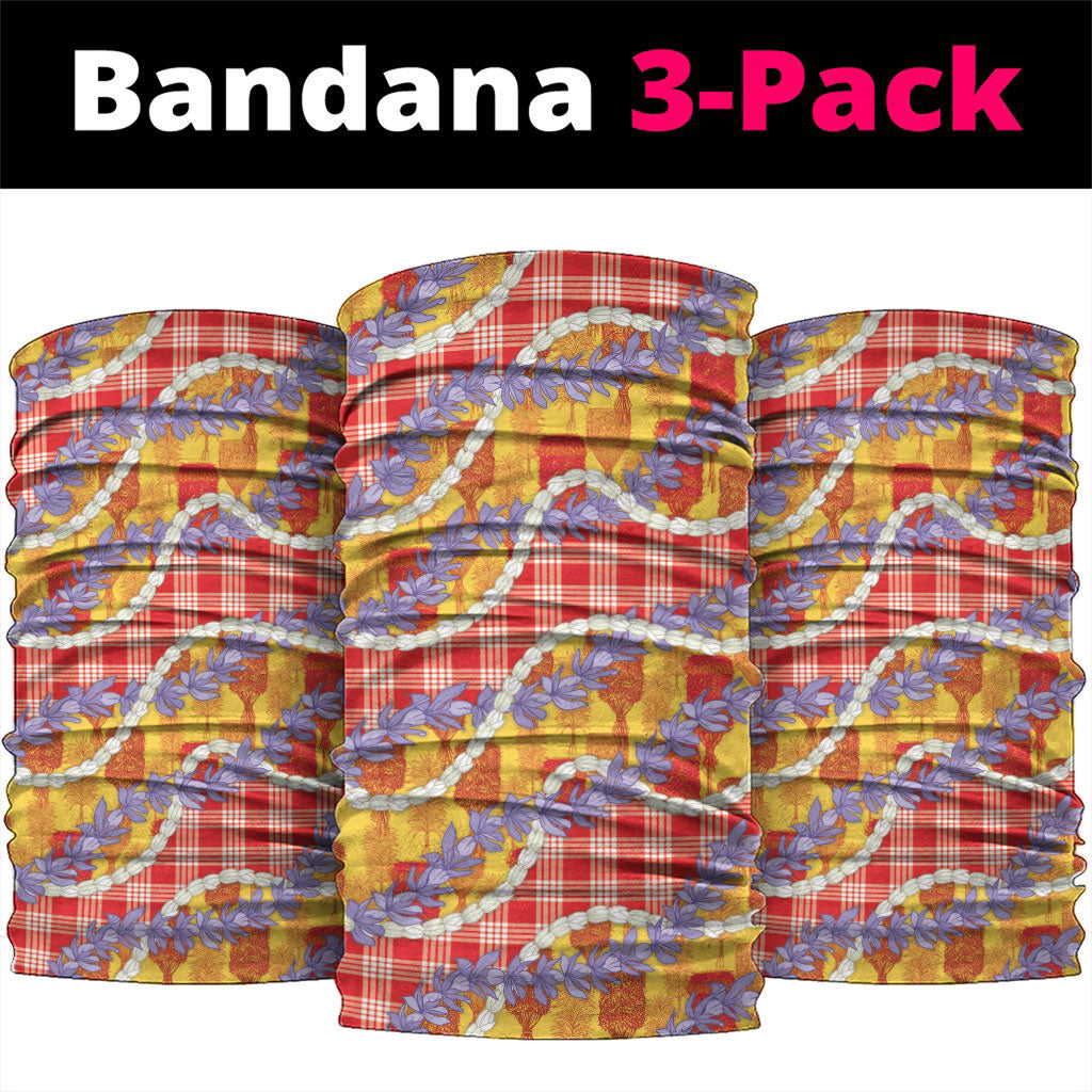 Hawaii Kahili Palaka Motifs Neck Gaiter Hawaiian Honohono Pikake Lei LT14 package One Size: 25*50cm Red - Polynesian Pride