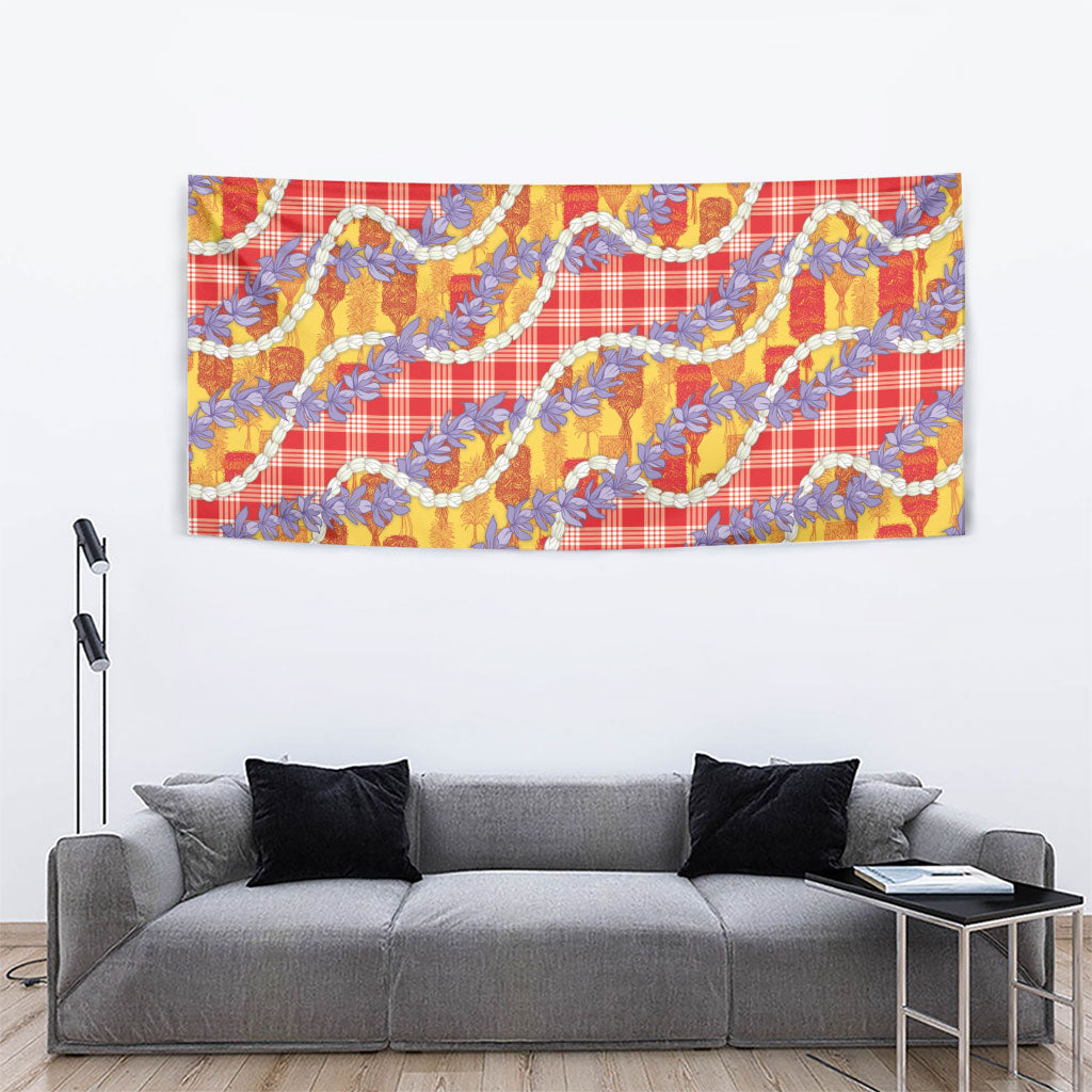 Hawaii Kahili Palaka Motifs Tapestry Hawaiian Honohono Pikake Lei LT14 - Polynesian Pride