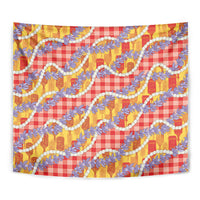 Hawaii Kahili Palaka Motifs Tapestry Hawaiian Honohono Pikake Lei LT14 - Polynesian Pride
