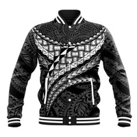 Hawaii Lauhala Tattoo Baseball Jacket Hawaiian Hala Leaf Weaving LT14 Unisex Black - Polynesian Pride